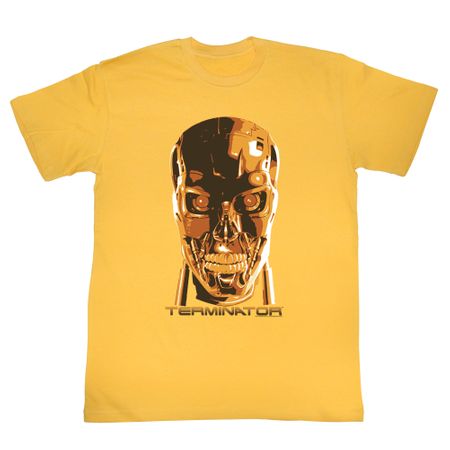 Terminator Shirt Metal Skull Gold T-Shirt