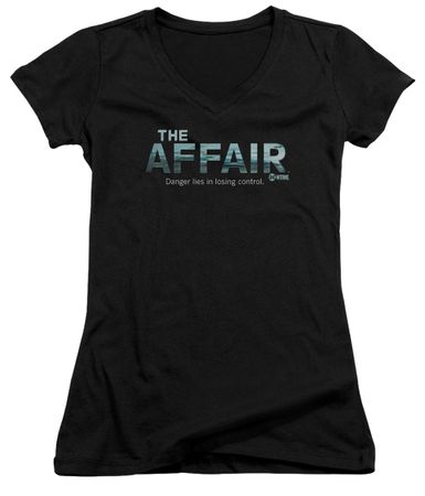 The Affair Juniors V Neck Shirt Logo Black T-Shirt