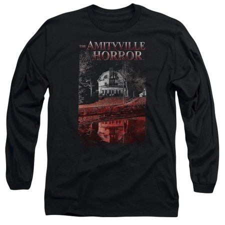 The Amityville Horror Long Sleeve Shirt Cold Red Black Tee T-Shirt