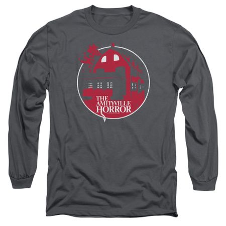 The Amityville Horror Long Sleeve Shirt Red House Charcoal Tee T-Shirt