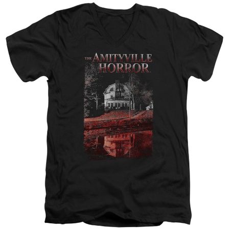 The Amityville Horror Slim Fit V-Neck Shirt Cold Red Black T-Shirt