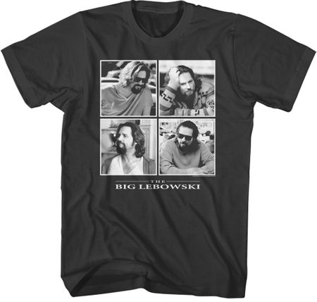 The Big Lebowski Dude in Four Squares T-shirt