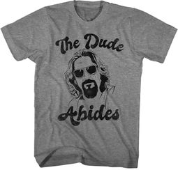 The Big Lebowski The Dude Abides T-shirt - Gray The Big Lebowski The Dude Abides T-shirt - Gray