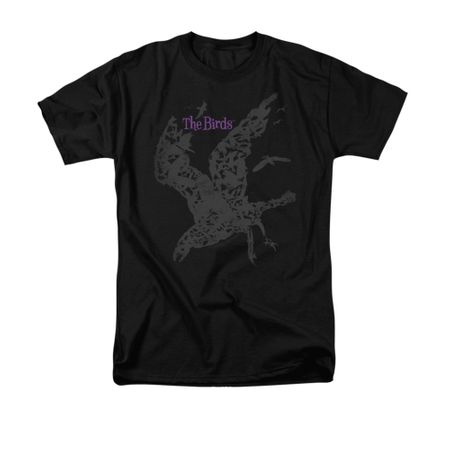 The Birds Shirt Poster Adult Black Tee T-Shirt