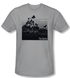 The Birds T-shirt Movie Evil Silver Slim Fit Tee Shirt The Birds T-shirt Movie Evil Silver Slim Fit Tee Shirt