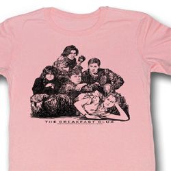 The Breakfast Club Juniors Shirt Group Light Pink Tee T-Shirt