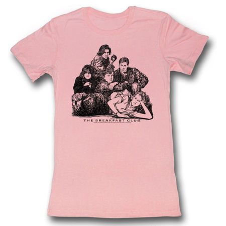 The Breakfast Club Juniors Shirt Group Light Pink Tee T-Shirt