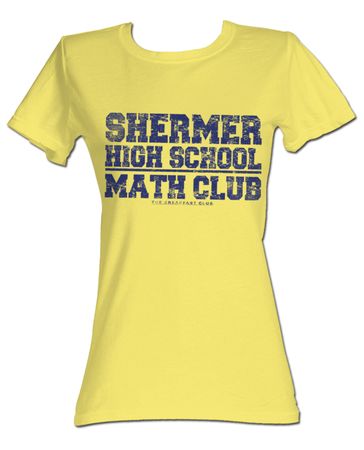 The Breakfast Club Juniors T-Shirt BFC Math Club Light Yellow Tee