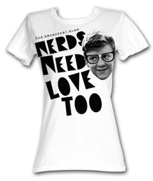 The Breakfast Club Juniors T-Shirt  BFC Nerd Love White Tee Shirt