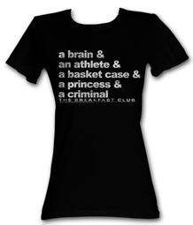 The Breakfast Club Juniors T-Shirt  BFC Word Up Black Tee Shirt