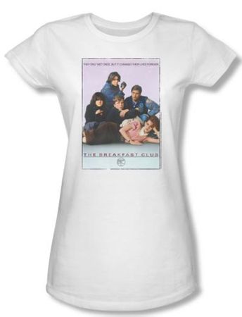 The Breakfast Club Juniors T-shirt Movie BC Poster White Tee Shirt