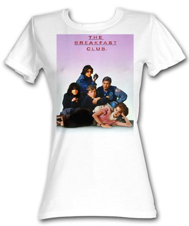 The Breakfast Club Juniors T-Shirt Movie BFC Poster White Tee Shirt