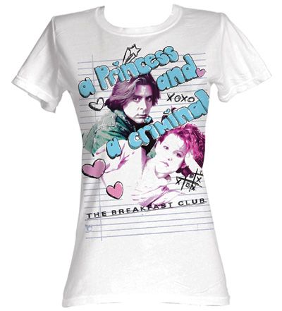 The Breakfast Club Juniors T-Shirts Princess/Criminal White Tee Shirt