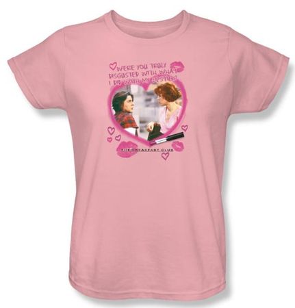 The Breakfast Club Ladies T-shirt Movie Lipstick Light Pink Tee Shirt