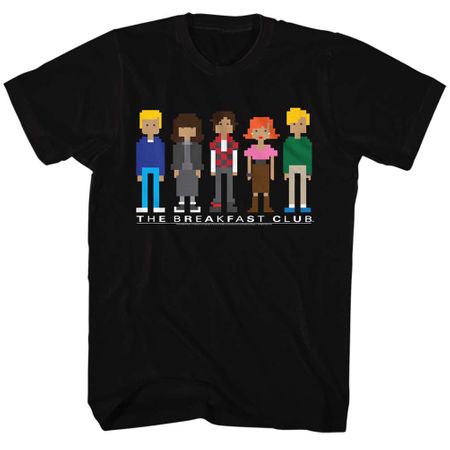 The Breakfast Club Shirt Cartoon Characters Black T-Shirt