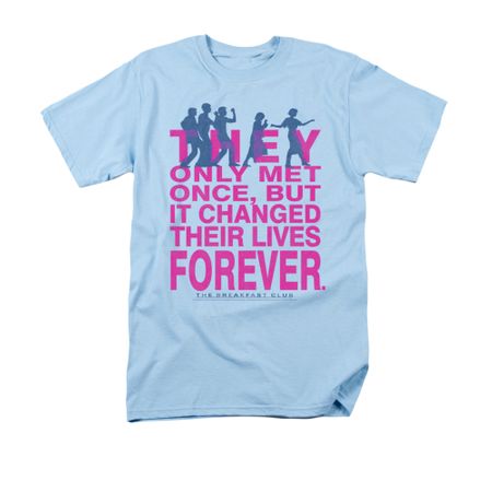 The Breakfast Club Shirt Forever Adult Light Blue Tee T-Shirt