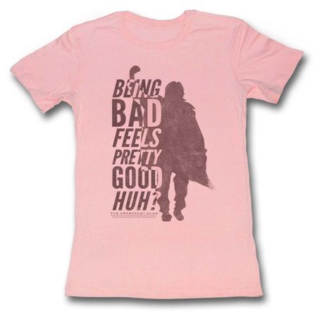 The Breakfast Club Shirt Juniors Being Bad Feels Good Light Pink T-Shirt