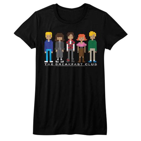 The Breakfast Club Shirt Juniors Cartoon Cast Black T-Shirt