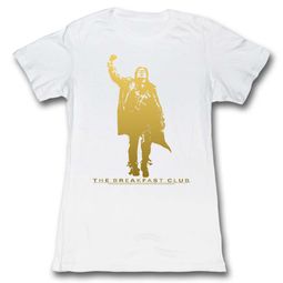 The Breakfast Club Shirt Juniors Gold Fist Pump White T-Shirt
