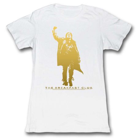 The Breakfast Club Shirt Juniors Gold Fist Pump White T-Shirt