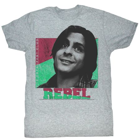 The Breakfast Club Shirt Rebel Adult Grey Heather Tee T-Shirt
