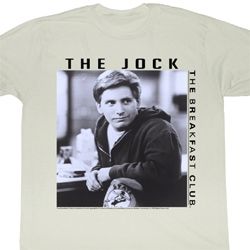 The Breakfast Club Shirt The Jock Adult Dirty White Tee T-Shirt