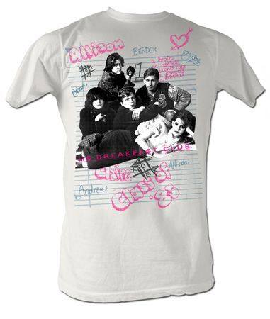 The Breakfast Club T-Shirt BFC Group Adult White Tee Shirt