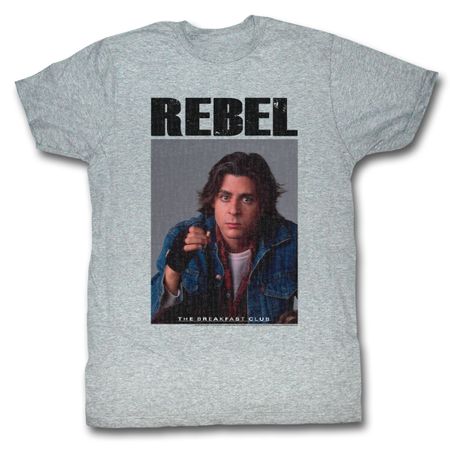 The Breakfast Club T-Shirt BFC Rebel Adult Gray Heather Tee Shirt