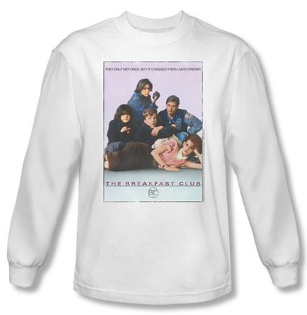 The Breakfast Club T-shirt Movie BC Poster White Long Sleeve Tee Shirt