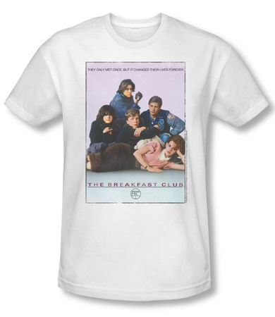 The Breakfast Club T-shirt Movie BC Poster White Slim Fit Tee Shirt