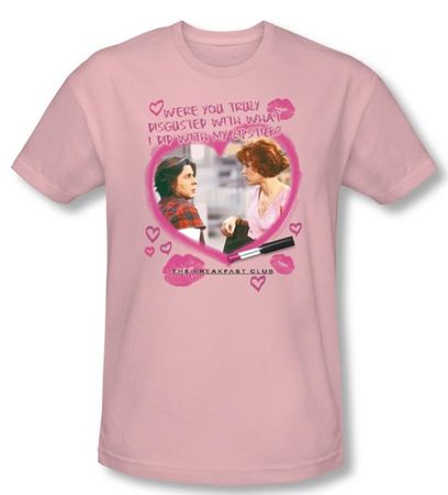 The Breakfast Club T-shirt Movie Lipstick Adult Light Pink Tee Shirt