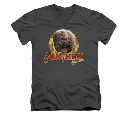 The Dark Crystal Shirt Aughra Circle Slim Fit V Neck Charcoal Tee T-Shirt