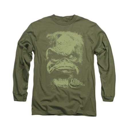 The Dark Crystal Shirt Aughra Long Sleeve Military Green Tee T-Shirt