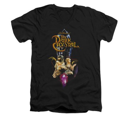 The Dark Crystal Shirt Crystal Quest Slim Fit V Neck Black Tee T-Shirt