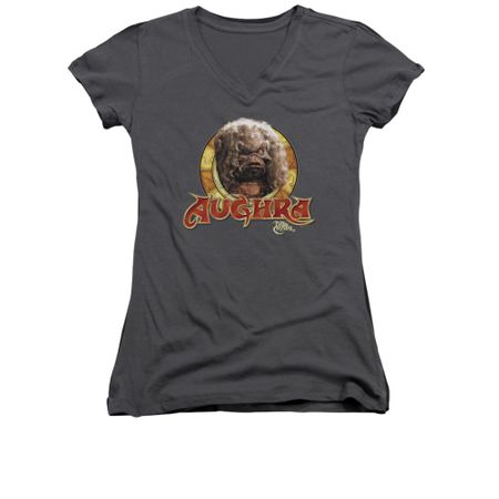 The Dark Crystal Shirt Juniors V Neck Aughra Circle Charcoal Tee T-Shirt