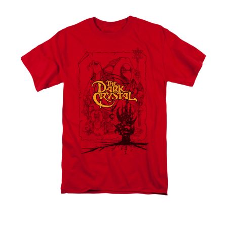 The Dark Crystal Shirt Poster Lines Adult Red Tee T-Shirt