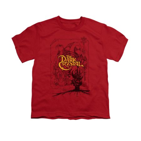 The Dark Crystal Shirt Poster Lines Kids Red Youth Tee T-Shirt