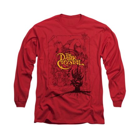The Dark Crystal Shirt Poster Lines Long Sleeve Red Tee T-Shirt