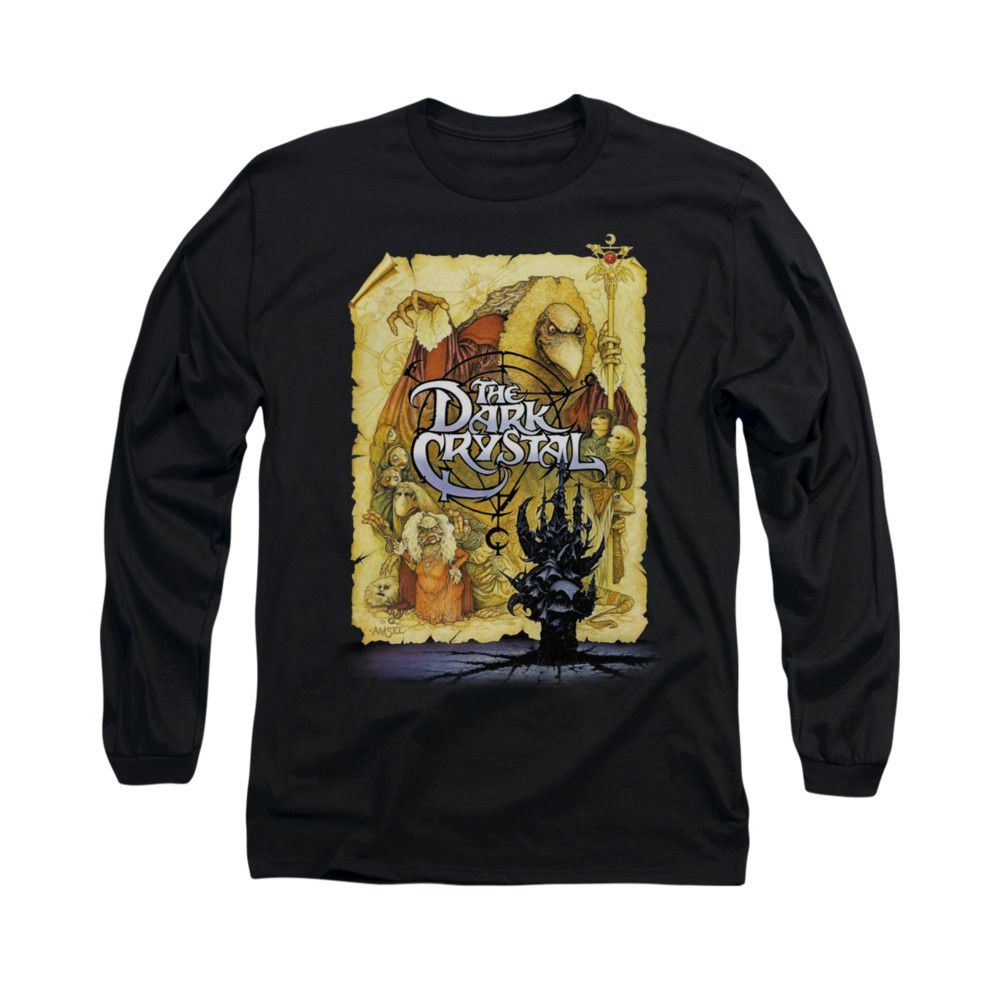 Trevco DKC133-HA-4 Dark Crystal & Collage Logo Adult Regular Fit Heather Short Sleeve T Shirt Black Extra Large