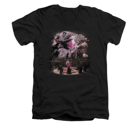 The Dark Crystal Shirt Power Mad Slim Fit V Neck Black Tee T-Shirt
