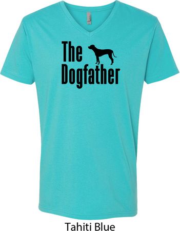 The Dog Father Black Print Mens V-Neck Shirt