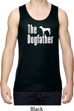 The Dog Father White Print Mens Moisture Wicking Tanktop