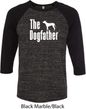 The Dog Father White Print Mens Raglan Shirt