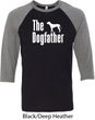 The Dog Father White Print Mens Raglan Shirt