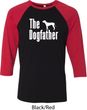 The Dog Father White Print Mens Raglan Shirt