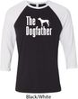 The Dog Father White Print Mens Raglan Shirt