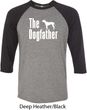 The Dog Father White Print Mens Raglan Shirt