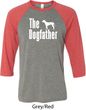 The Dog Father White Print Mens Raglan Shirt