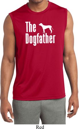The Dog Father White Print Mens Sleeveless Moisture Wicking Shirt