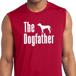 The Dog Father White Print Mens Sleeveless Moisture Wicking Shirt The Dog Father White Print Mens Sleeveless Moisture Wicking Shirt